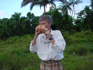 Thirst quenching drinking coconut 